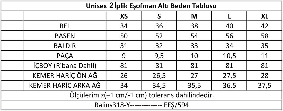 2 İplik Unisex Eşofman Altı - 7
