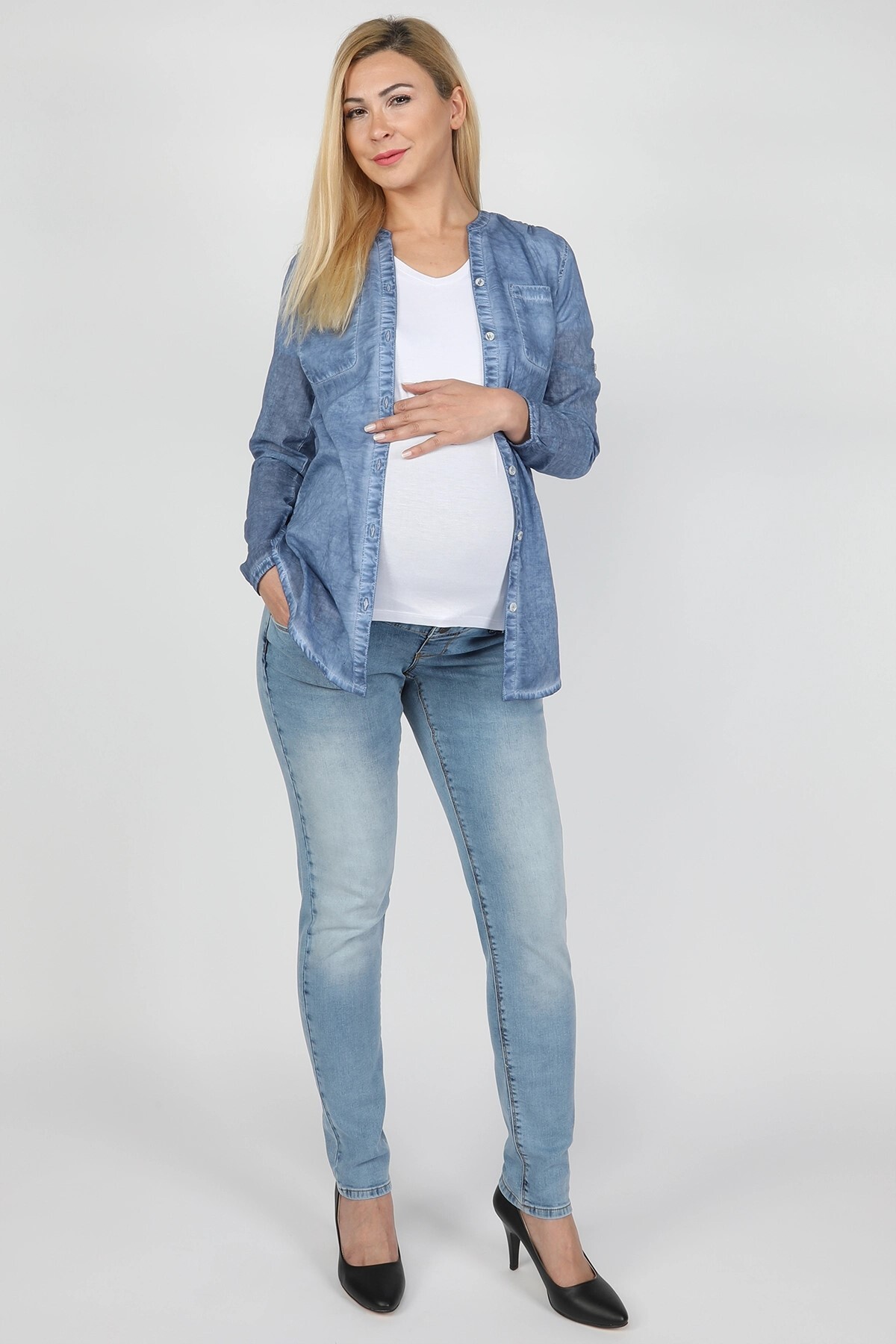 Balins - 5 Cepli Hamile Pantolon Açık Mavi