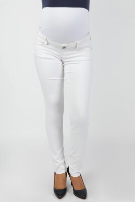 5 Cepli Hamile Pantolon Beyaz - Thumbnail