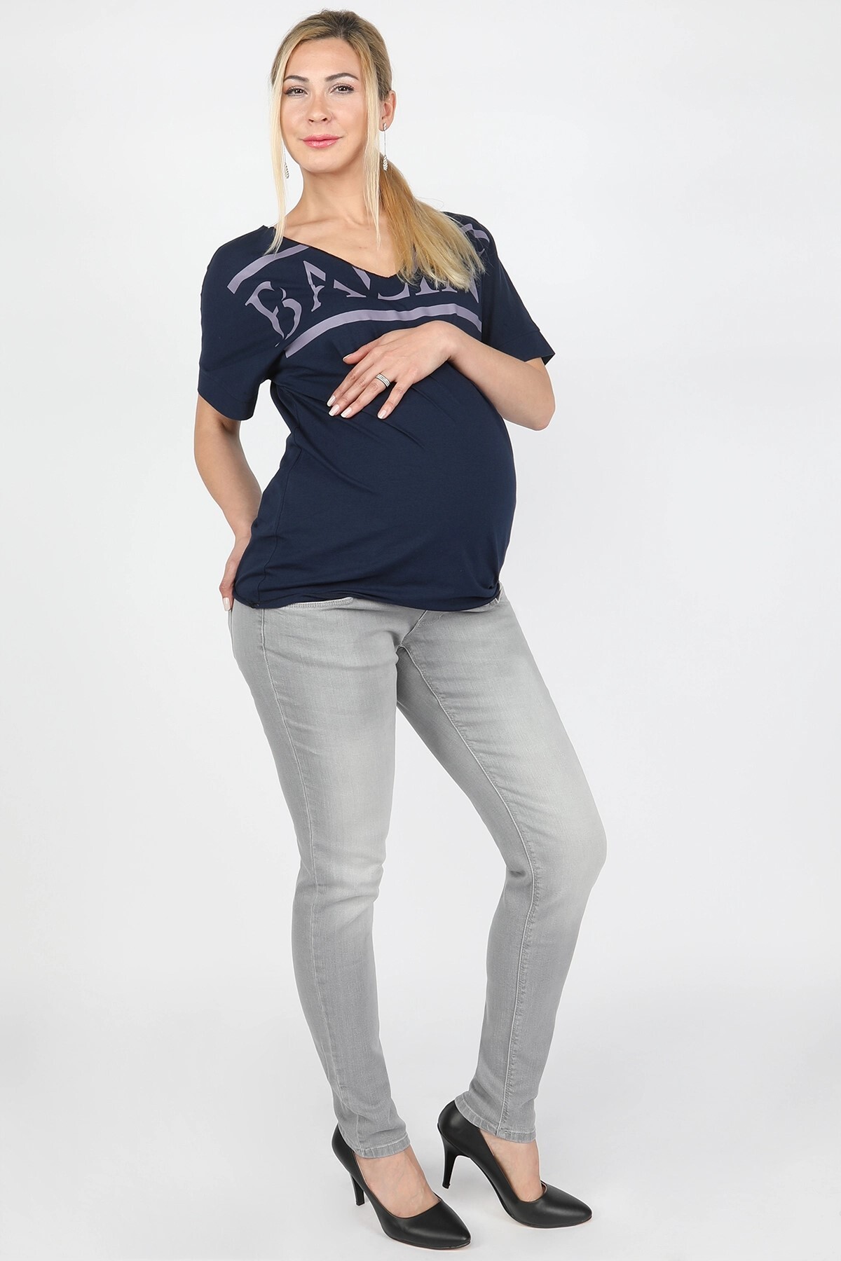 Balins - 5 Cepli Hamile Pantolon Gri