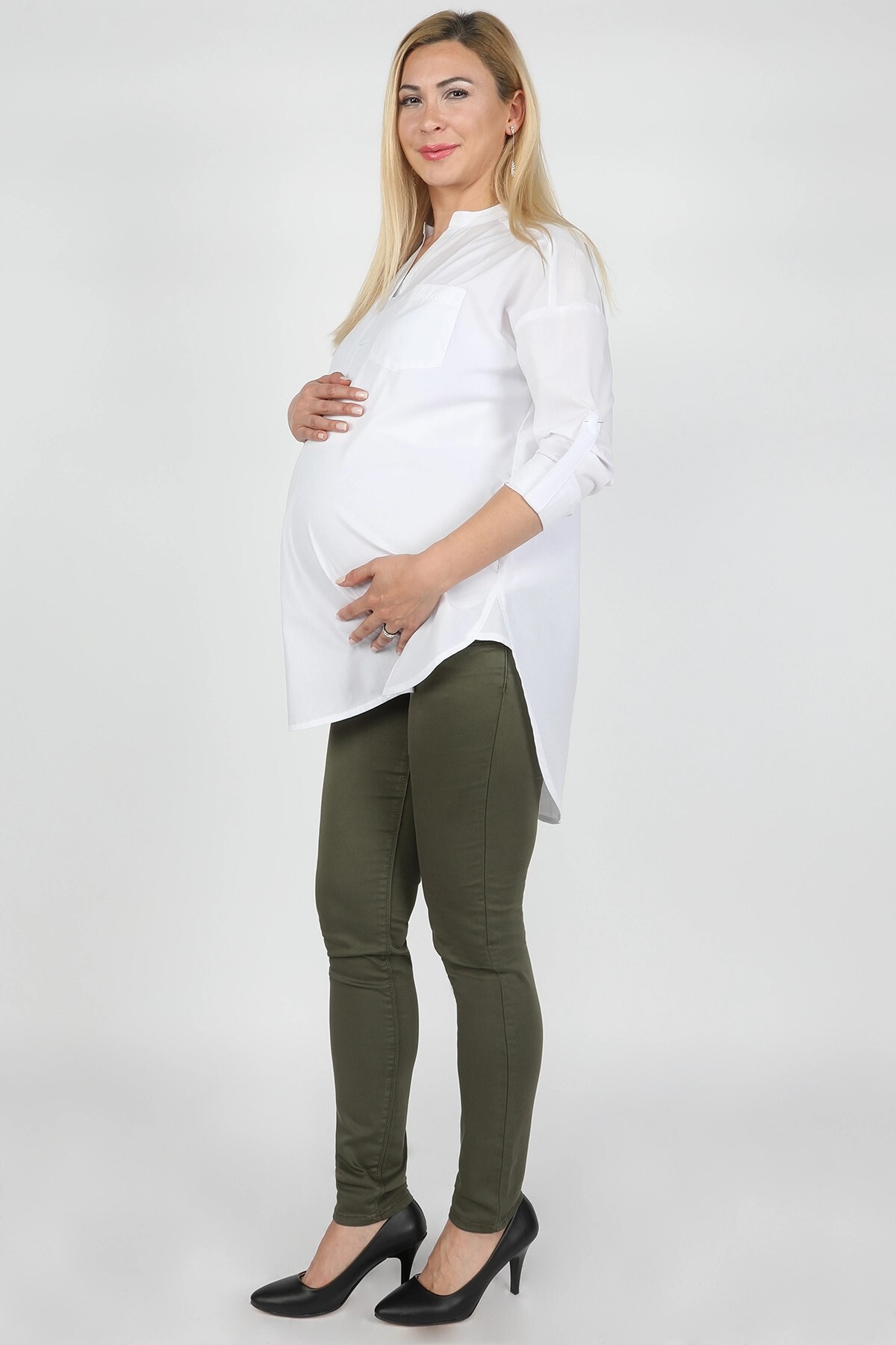 Balins - 5 Cepli Hamile Pantolon Haki