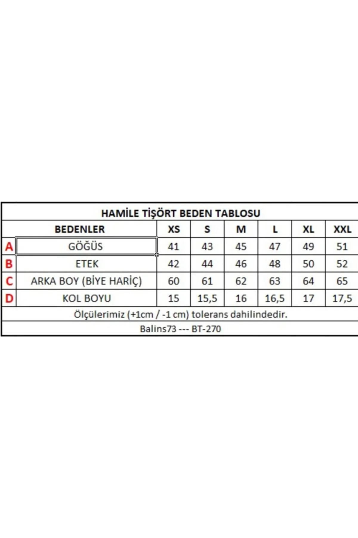 Balins - Balins Hamile Love Tişört Pembe Baskılı