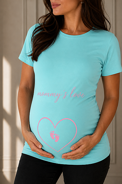 Balins Hamile Mommy Love Tişört Pembe Baskılı - 4