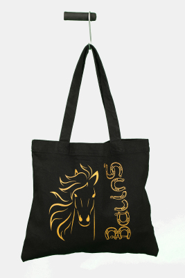 Baskılı Çanta Siyah-Sarı - Thumbnail