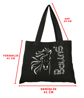 Baskılı Çanta Siyah-Sarı - Thumbnail