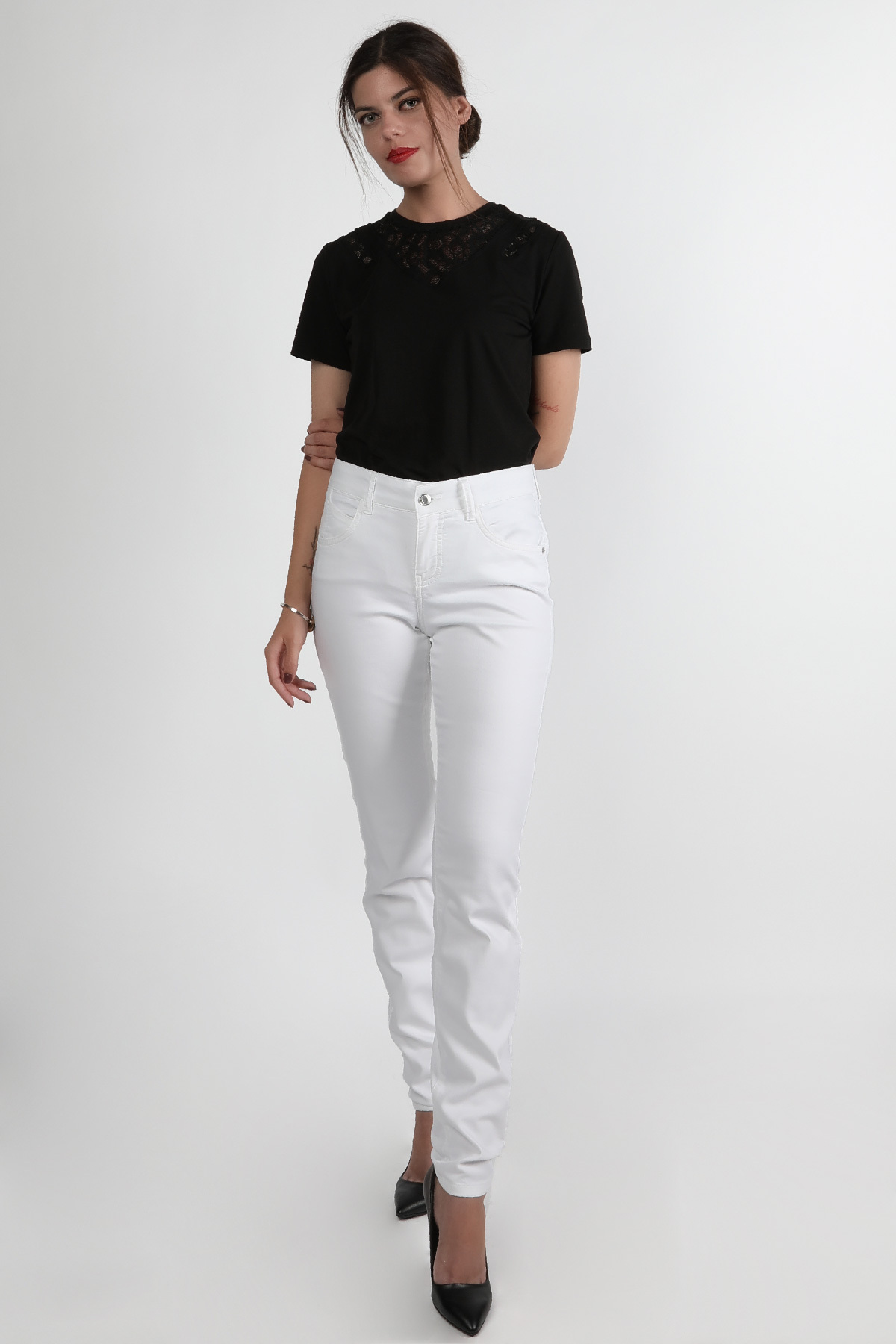 Bayan Gabardin Pantolon Beyaz Bayan Gabardin Pantolon Beyaz