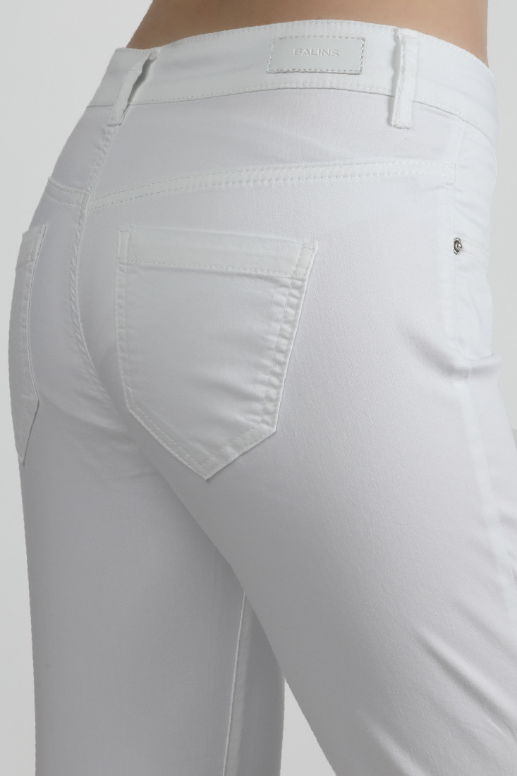 Bayan Gabardin Pantolon Beyaz - 2