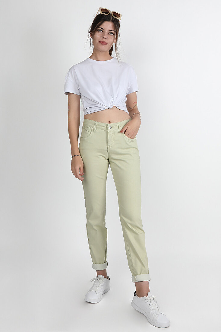 Bayan Gabardin Pantolon Mint - 1