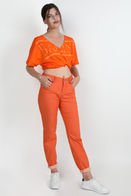 Bayan Gabardin Pantolon Turuncu - Thumbnail