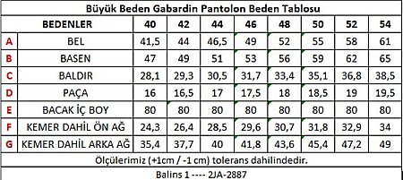 Büyük Beden Gabardin Kadın Pantolon Beyaz - 4