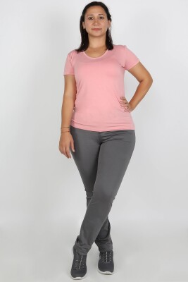 Büyük Beden Gabardin Kadın Pantolon Gri - Thumbnail