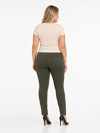Büyük Beden Gabardin Kadın Pantolon Haki - 5