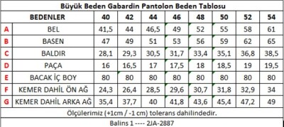 Büyük Beden Gabardin Kadın Pantolon Lacivert - Thumbnail