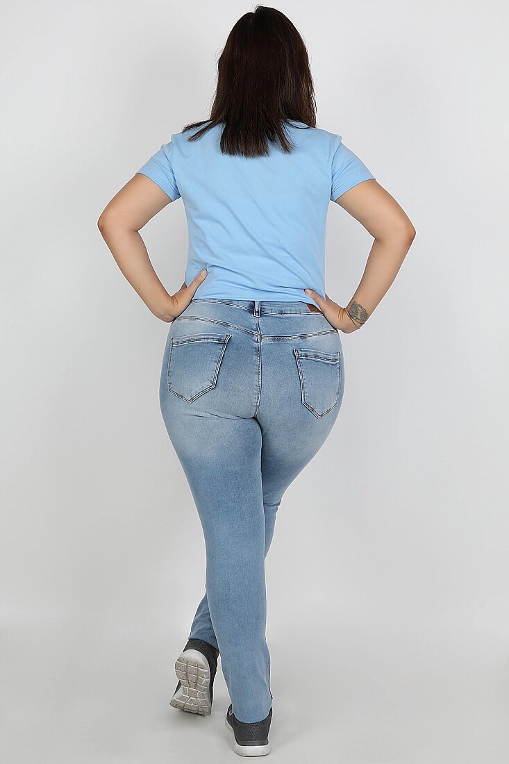 Büyük Beden Kadın Jean Açık Mavi - 2