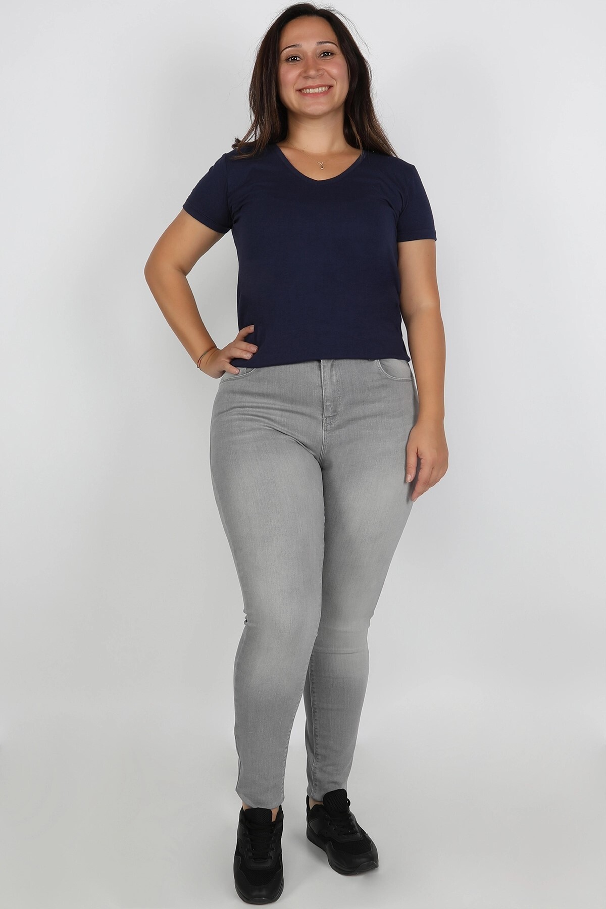 Balins - Büyük Beden Kadın Jean Gri