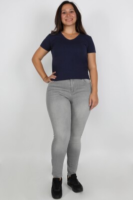 Büyük Beden Kadın Jean Gri - Thumbnail