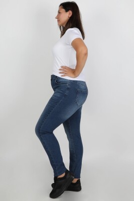 Büyük Beden Kadın Jean Koyu Mavi - Thumbnail