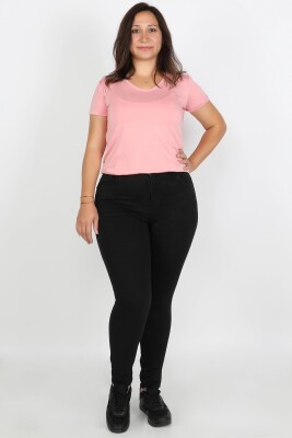 Büyük Beden Kadın Jean Siyah - Thumbnail