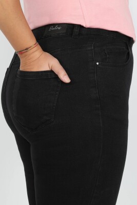 Büyük Beden Kadın Jean Siyah - Thumbnail