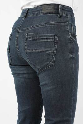 Büyük Beden Kadın Kot Pantolon Koyu Mavi - Thumbnail