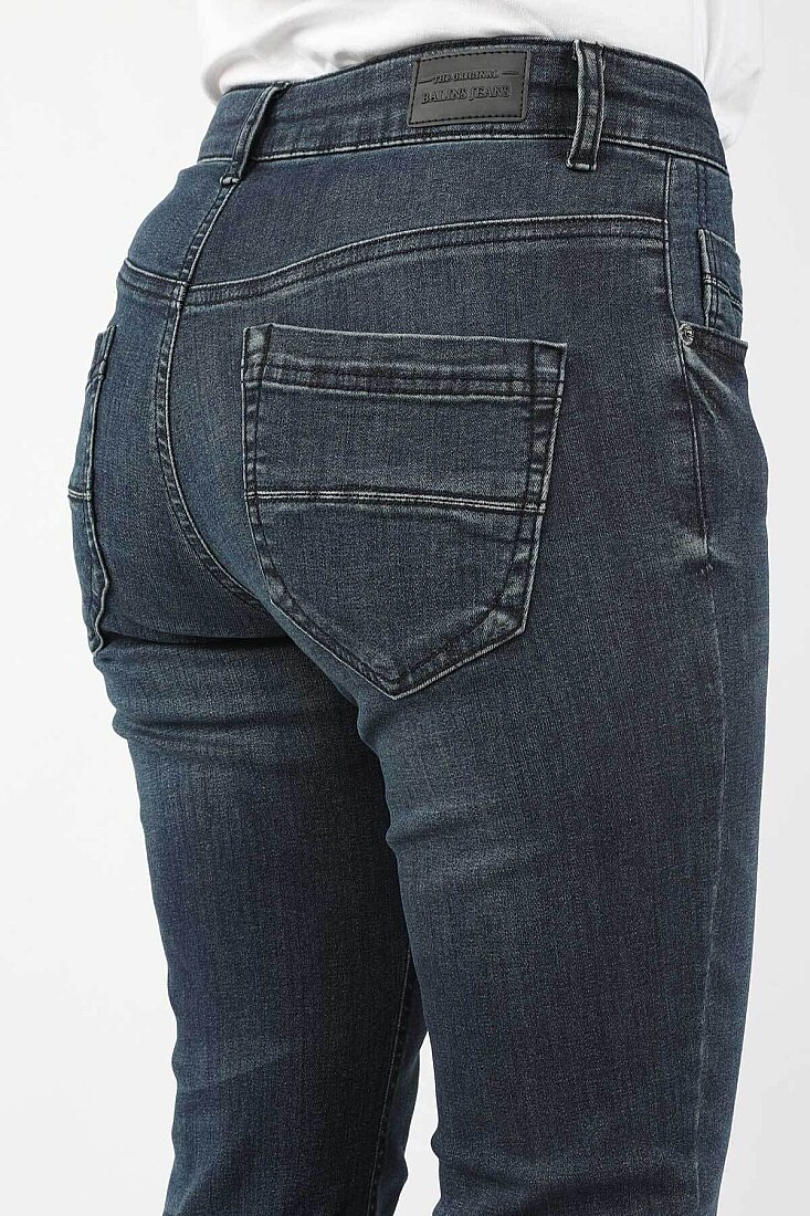 Büyük Beden Kadın Kot Pantolon Koyu Mavi - 2