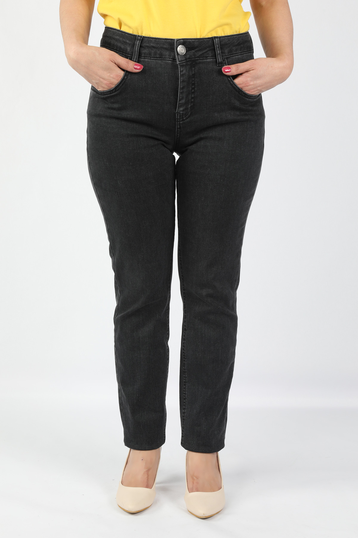 Balins - Büyük Beden Kadın Kot Pantolon Siyah