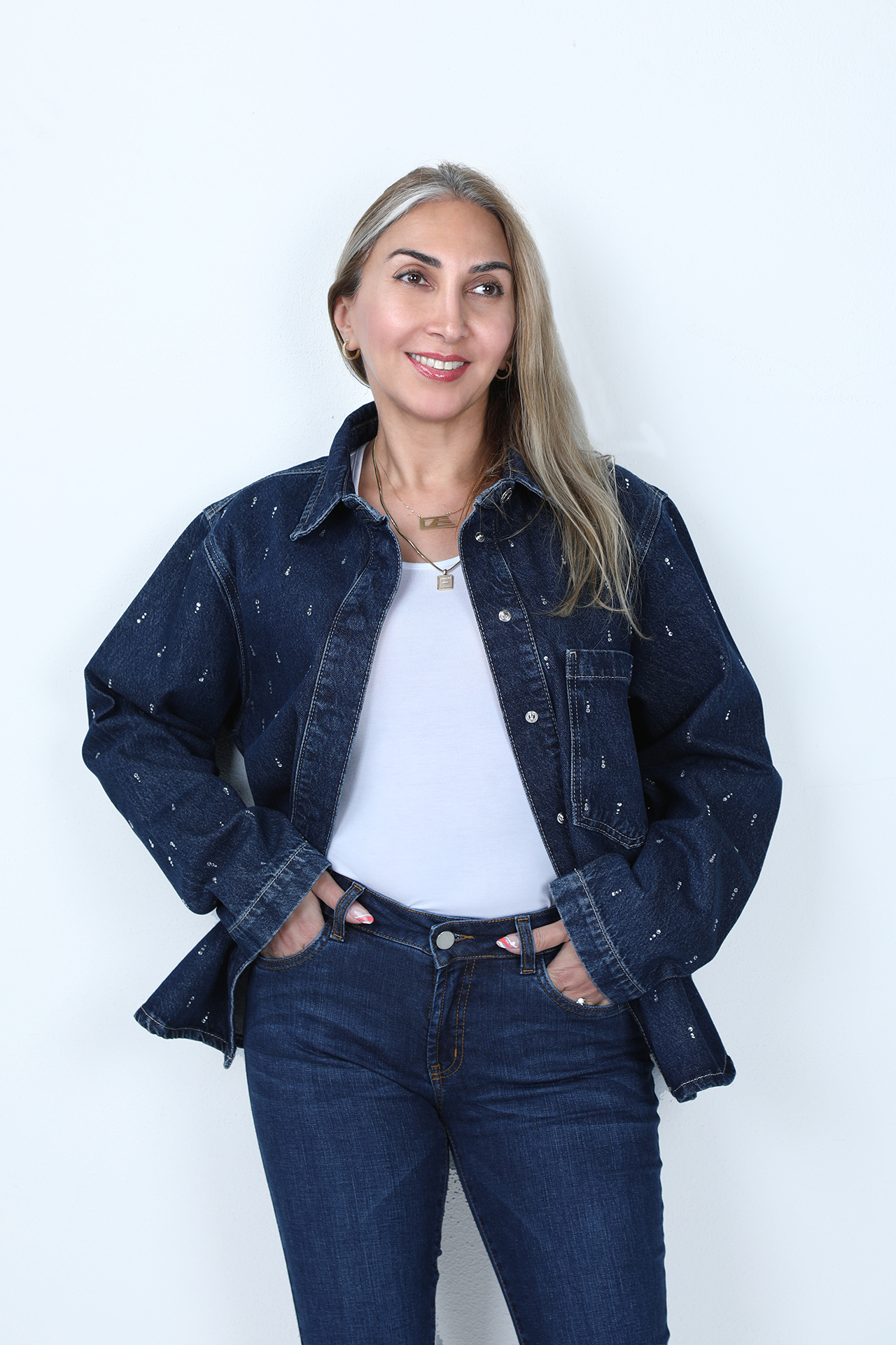 Balins - Denim Taşlı Gömlek