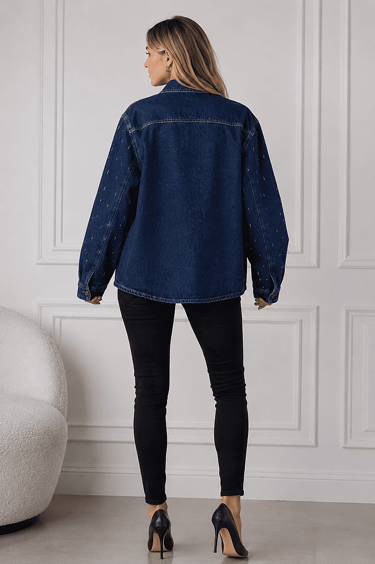 Denim Taşlı Gömlek - 3