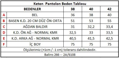 Dökümlü Keten Pantolon Açık Mavi - Thumbnail