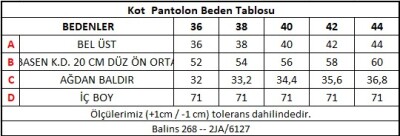 Dökümlü Kot Pantolon Mavi - Thumbnail