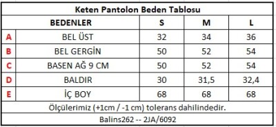 Düz Kesim Keten Pantolon Beyaz - Thumbnail