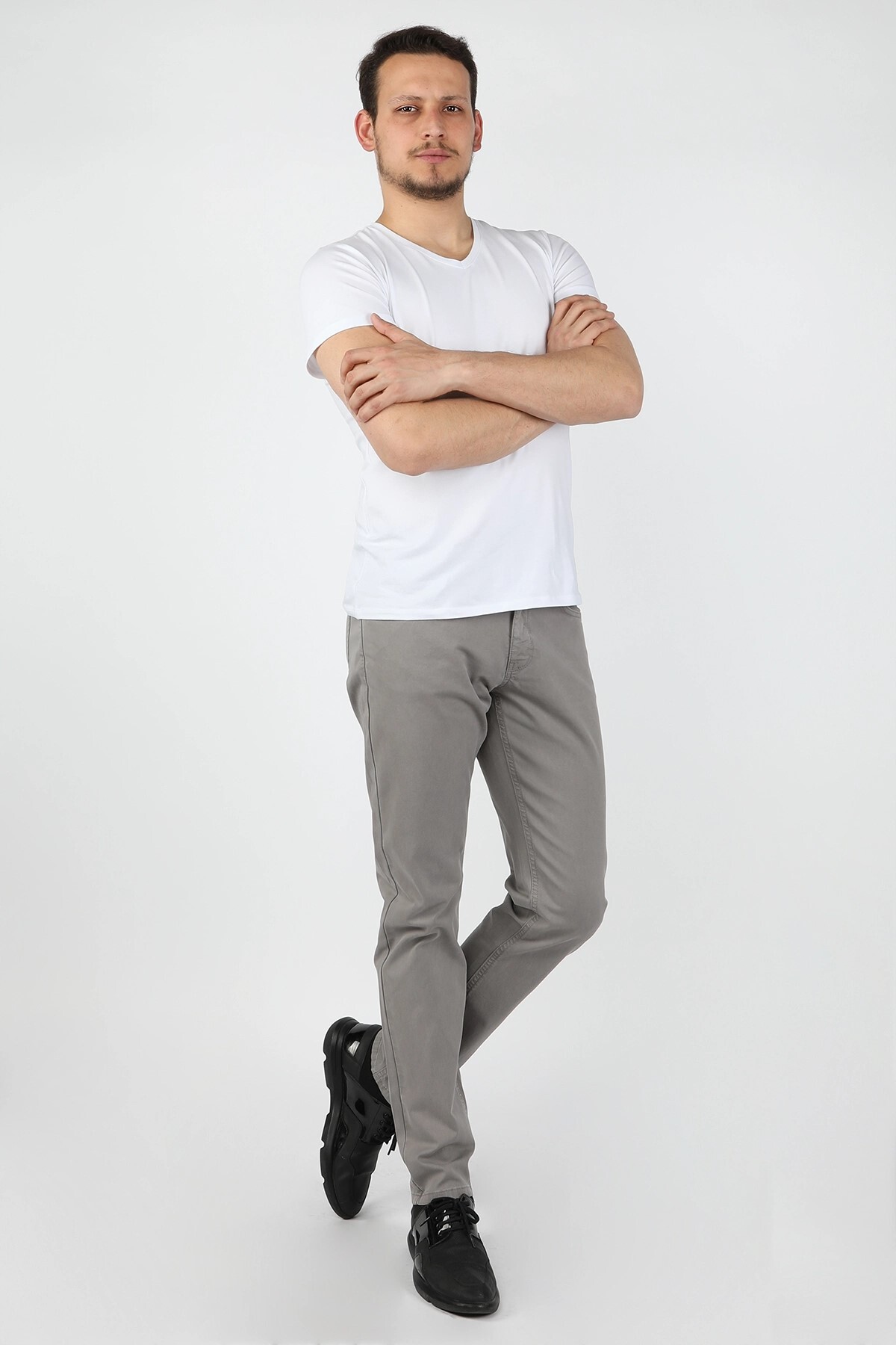 Balins - Erkek 5 Cep Gabardin Pantolon Gri