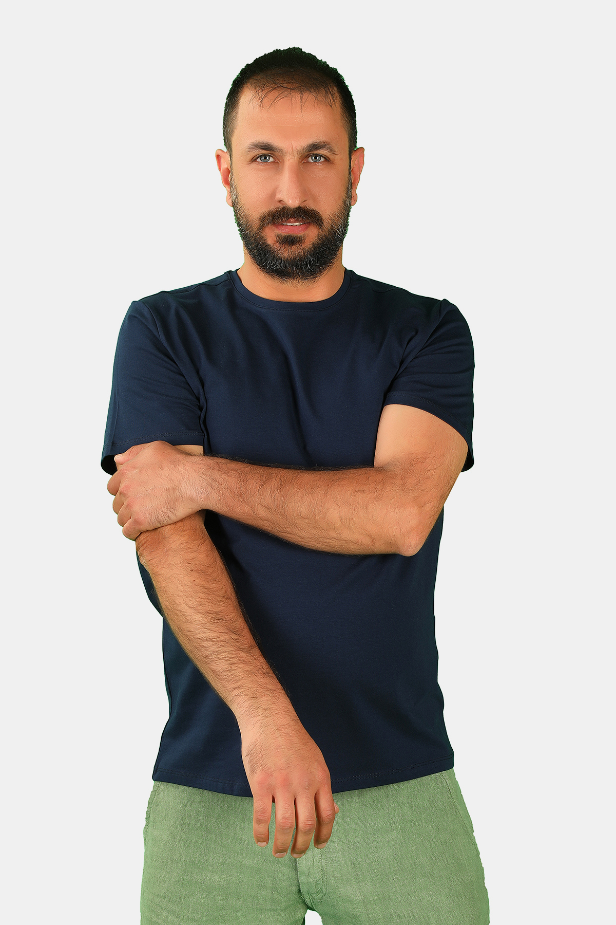 Balins - Erkek Bisiklet Yaka Kısa Kollu Tişört Lacivert