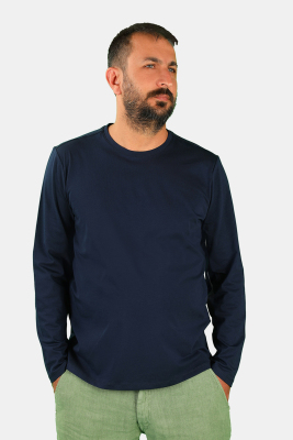 Balins - Erkek Bisiklet Yaka Uzun Kollu Tişört Lacivert