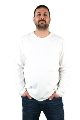 Erkek Bisiklet Yaka Uzun Kollu Tişört - Thumbnail