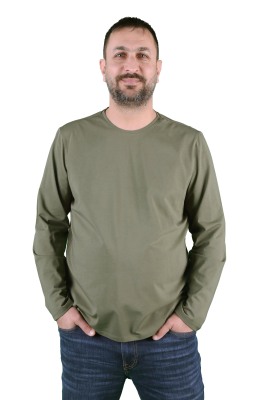 Erkek Bisiklet Yaka Uzun Kollu Tişört - Thumbnail