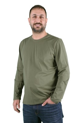 Erkek Bisiklet Yaka Uzun Kollu Tişört - Thumbnail