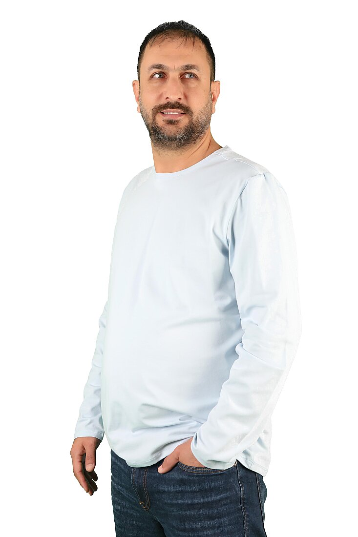 Erkek Bisiklet Yaka Uzun Kollu Tişört - 2