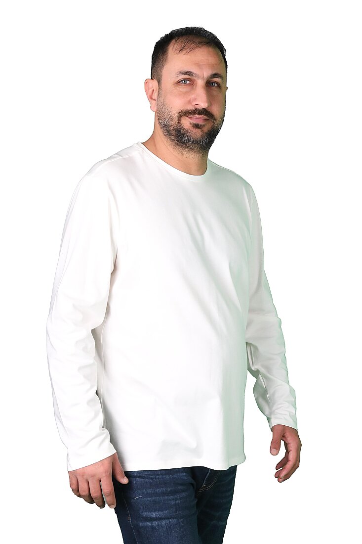 Erkek Bisiklet Yaka Uzun Kollu Tişört - 4