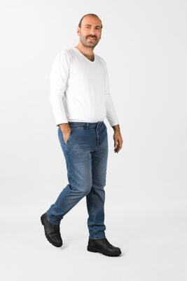 Erkek Büyük Beden Fleto Cep Kot Pantolon 3JA/5889 - Thumbnail