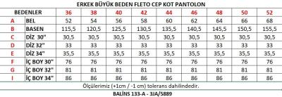 Erkek Büyük Beden Fleto Cep Kot Pantolon 3JA/5889 - Thumbnail