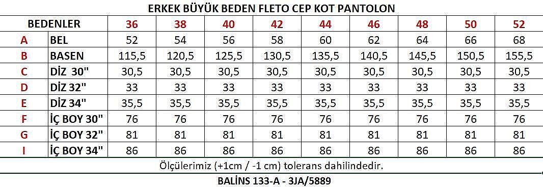 Erkek Büyük Beden Fleto Cep Kot Pantolon 3JA/5889 - 12