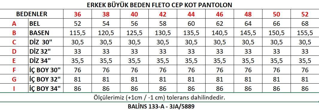 Erkek Büyük Beden Fleto Cep Kot Pantolon 3JA/5889 - 3