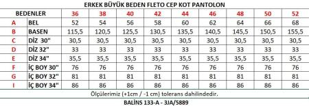 Erkek Büyük Beden Fleto Cep Kot Pantolon 3JA/5889 - 6