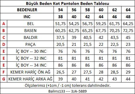 Erkek Büyük Beden Fleto Cep Kot Pantolon 3JA/5889 - 9
