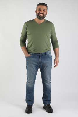 Erkek Büyük Beden Pantolon Açık Mavi - Thumbnail