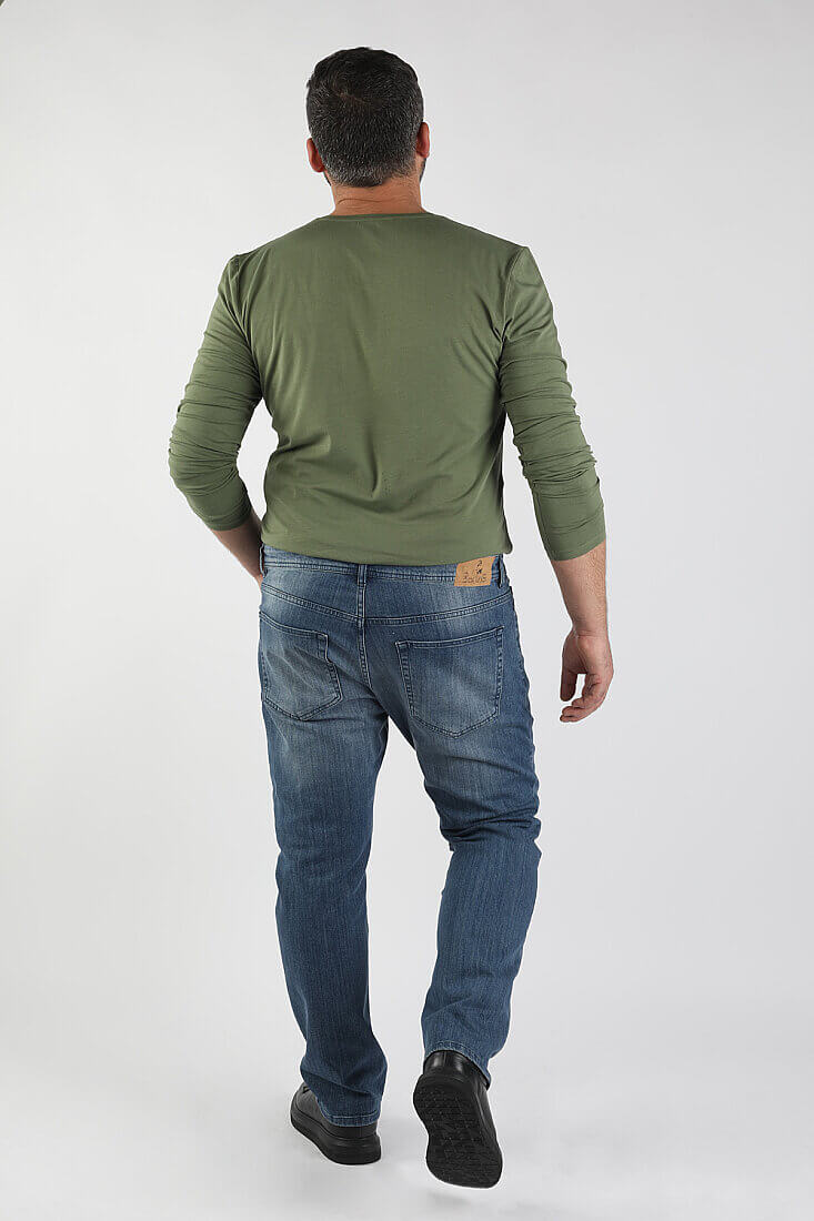 Erkek Büyük Beden Pantolon Açık Mavi - 2