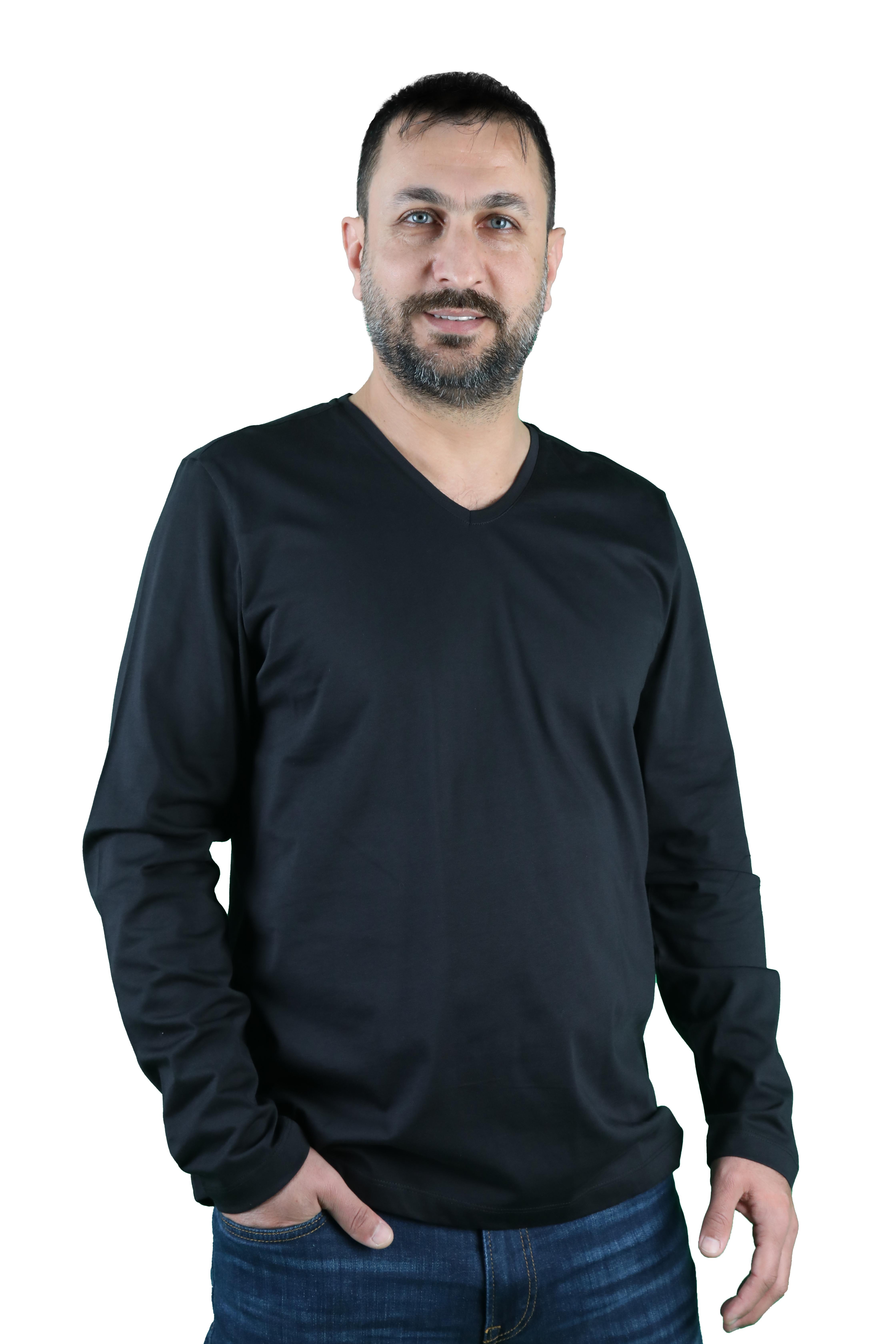 Balins - Erkek Cotton V Yaka Uzun Kollu Tişört