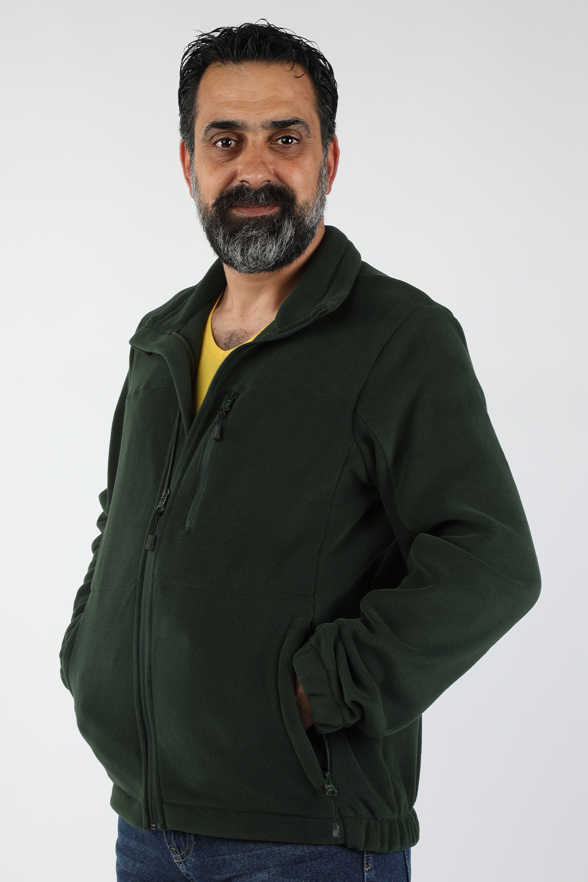 Balins - Erkek Fermuarlı Polar Yeşil