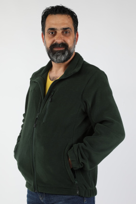 Erkek Fermuarlı Polar Yeşil - Thumbnail